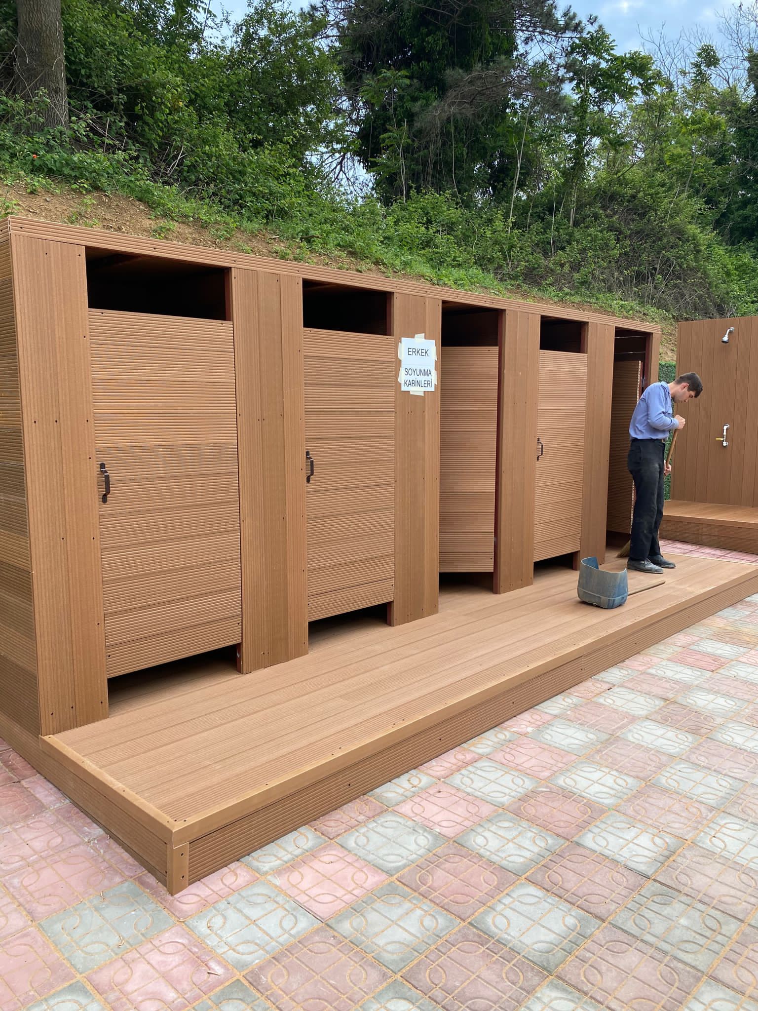 Soyunma odaları deck zemin